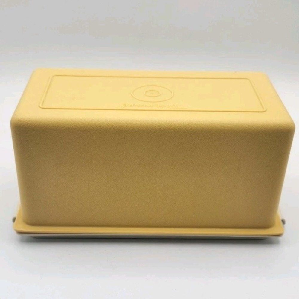 Vintage Tupperware Butter Dish Harvest Gold Almond 638-11 Lid 639-9 Base Tray